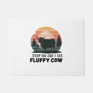 Stop The Car See Fluffy Cow Highland Cow Farm Suns Doormat