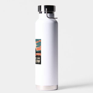 Stop The Car See Fluffy Cow Highland Cow Farm Suns Water Bottle