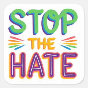 Stop the Hate Large LGBT Sticker