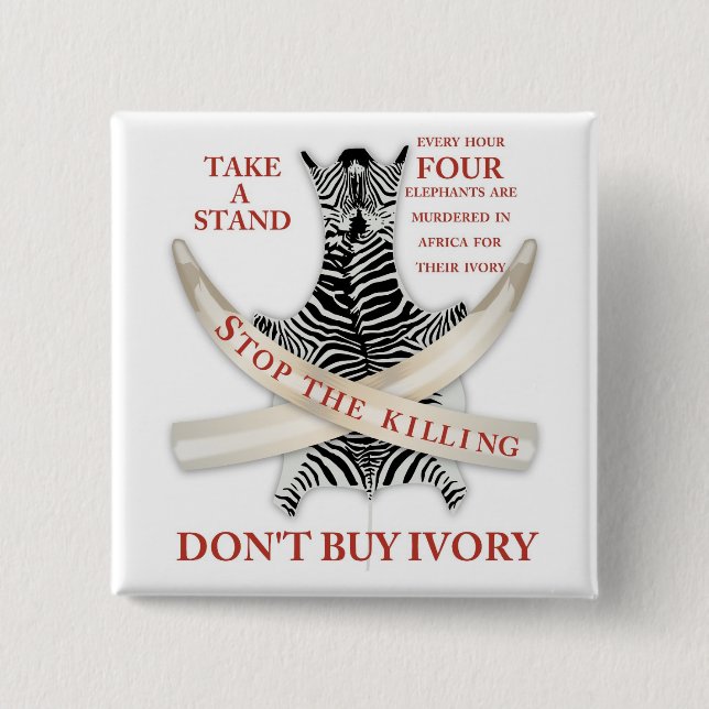 stop the killing 15 cm square badge (Front)