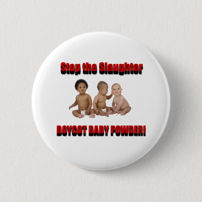 stop the slaughter 6 cm round badge (Front)