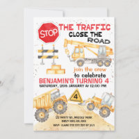 Stop The Traffic Road Construction Birthday