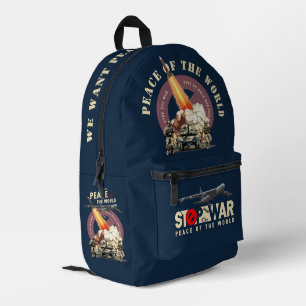 Stop The War (Dark mode) Printed Backpack