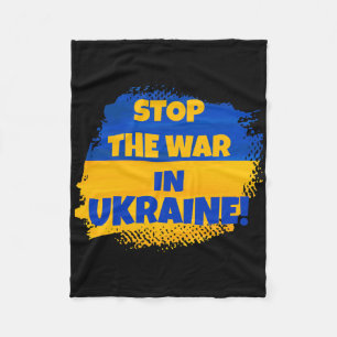 Stop The War In Ukraine - Peace In The World - Fla Fleece Blanket