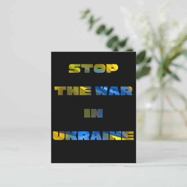 Stop the War in Ukraine Postcard (Standing Front)