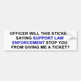 stop ticket bumper sticker
