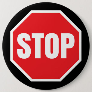 stop traffic sign 6 cm round badge