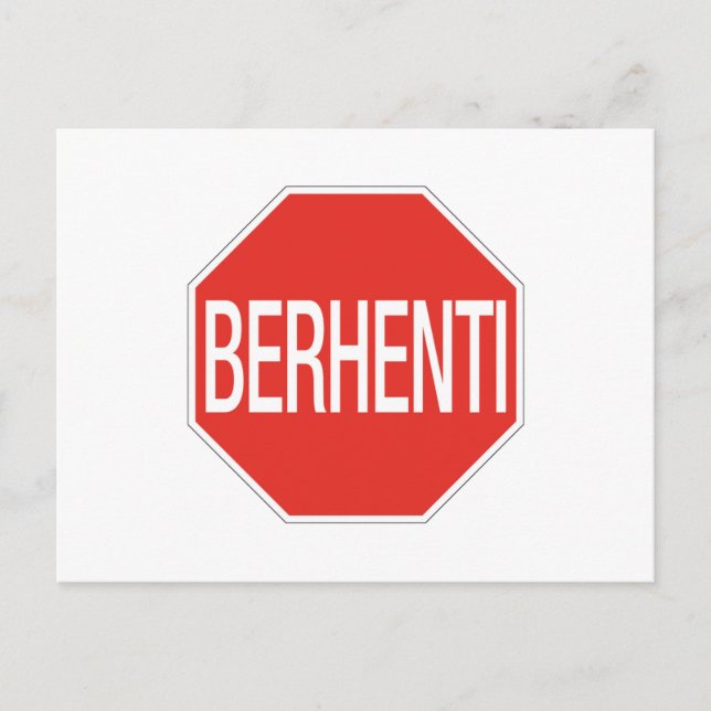 Stop, Traffic Sign, Malaysia Postcard (Front)