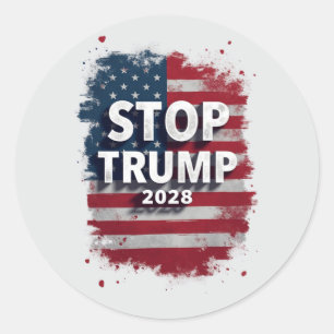 Stop Trump 2028 Save Democracy Bold Classic Round Sticker