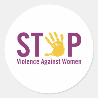 Stop Violence against Women Classic Round Sticker