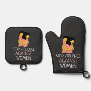 Stop Violence Against Women Oven Mitt & Pot Holder Set