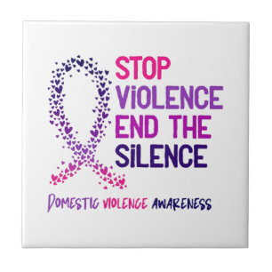 Stop Violence and the Silence Domestic Violence Aw Ceramic Tile