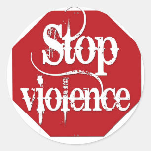 Stop Violence Classic Round Sticker