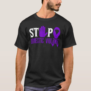 Stop violence Domestic violence Awareness purple r T-Shirt