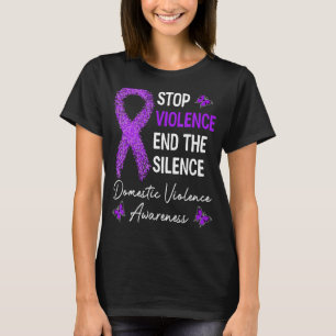 Stop Violence End Silence Domestic Violence Awaren T-Shirt
