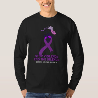Stop Violence End Silence Domestic Violence Awaren T-Shirt