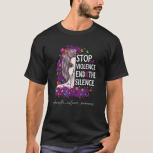 Stop Violence End Silence Domestic Violence Awaren T-Shirt