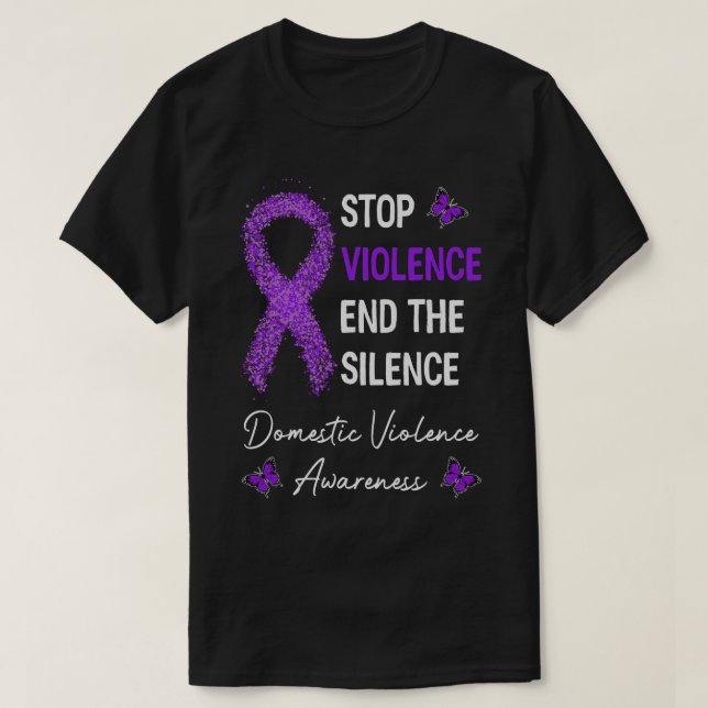 Stop Violence End Silence Domestic Violence Awaren T-Shirt (Design Front)