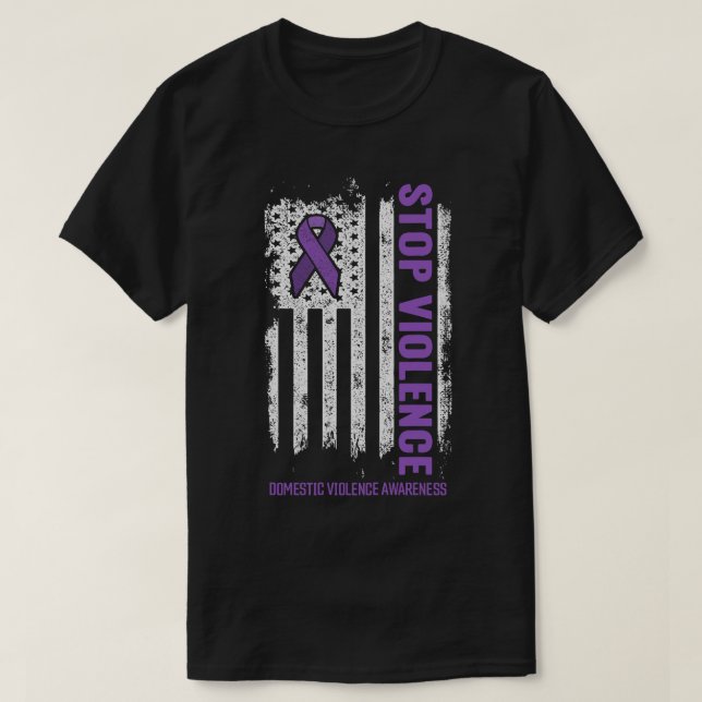 Stop Violence End the Silence Domestic Violence Aw T-Shirt (Design Front)