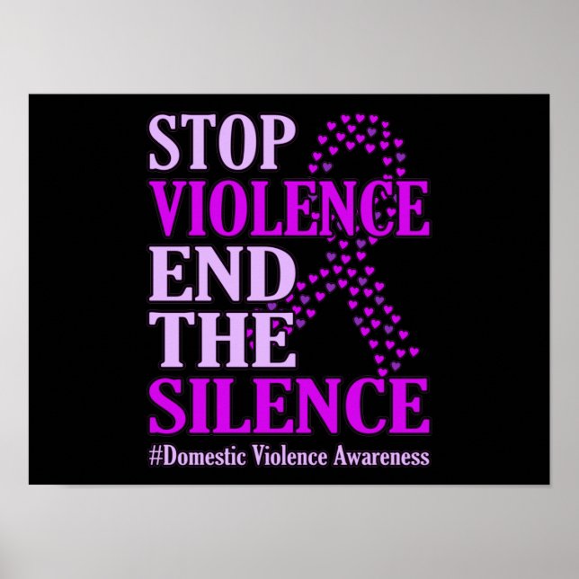 Stop Violence Support Domestic Violence Awareness Poster (Front)