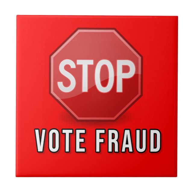 Stop Vote Fraud Ceramic Tile (Front)