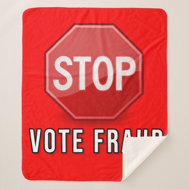 Stop Vote Fraud Sherpa Blanket (Front)