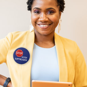 Stop Voter Suppression 7.5 Cm Round Badge