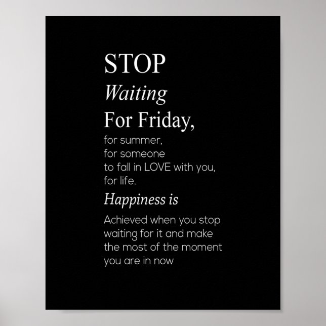 stop waiting for friday poster (Front)