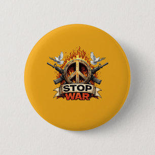 Stop War 6 Cm Round Badge