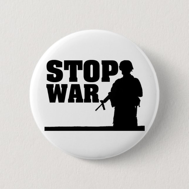 Stop War 6 Cm Round Badge (Front)