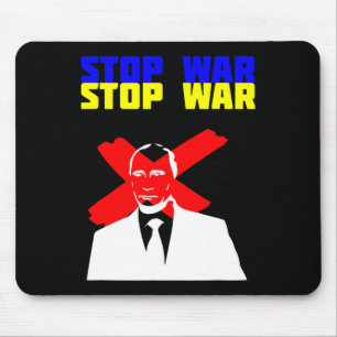 Stop War Anti Putin Face Ukrainian Flag Mouse Pad