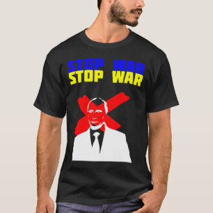 Stop War Anti Putin Face Ukrainian Flag T-Shirt