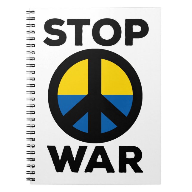 Stop War Flag of Ukraine Notebook (Front)