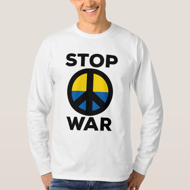 Stop War Flag of Ukraine T-Shirt (Front)