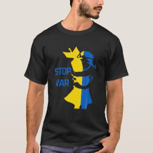 Stop War I Stand With Ukraine Ukrainian Flag Peace T-Shirt