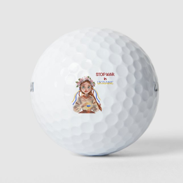 stop war in Ukraine Golf Balls (Front)