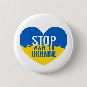 Stop War in Ukraine. Support Ukraine. 6 Cm Round Badge