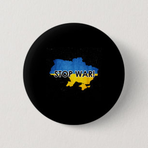 Stop War In Ukraine _ Support Ukrainians _ No War 6 Cm Round Badge