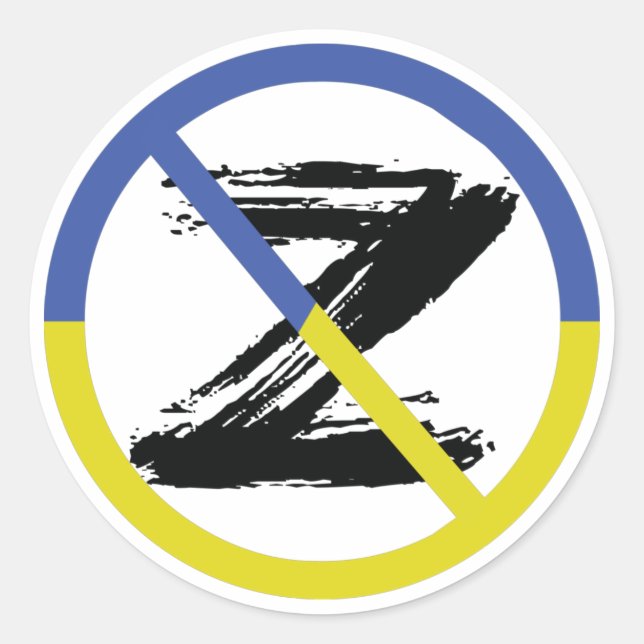 Stop war in Ukraine Throw Pillow Classic Round Sticker (Front)