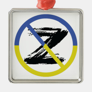 Stop war in Ukraine Throw Pillow Metal Ornament