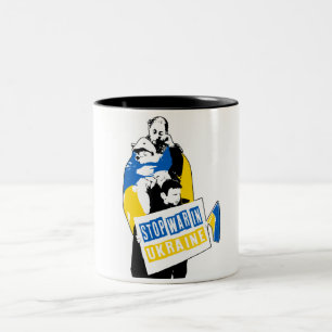 Stop War In Ukraine Two-Tone Coffee Mug
