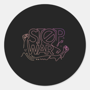 Stop War Peace Activist Outfit Women Anti-war Prot Classic Round Sticker