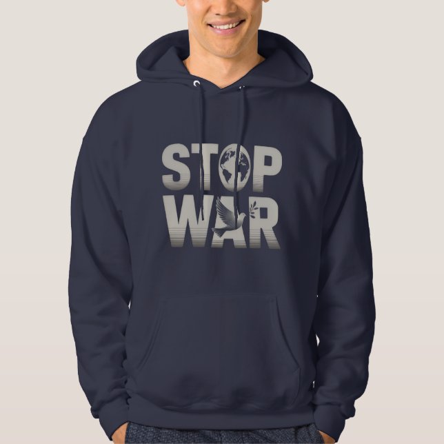 "STOP WAR" Peace Dove T-Shirt Hoodie (Front)