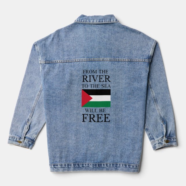 Stop War / Support Gaza & Palestine  Denim Jacket (Back)