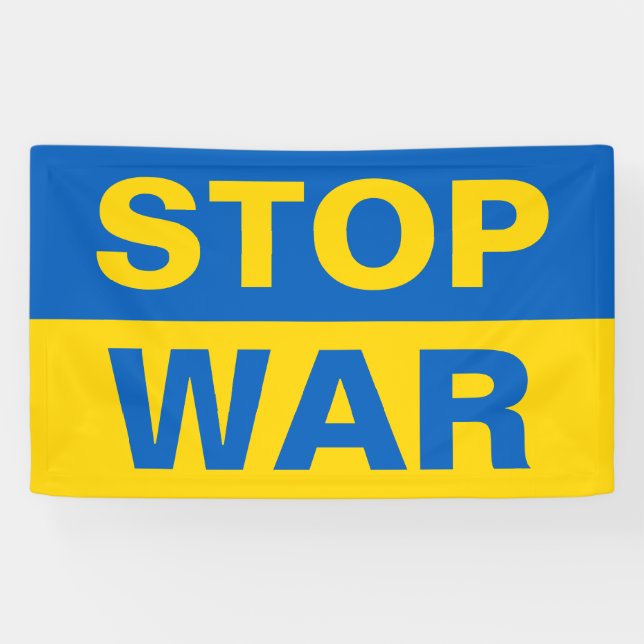 Stop War Ukraine Ukrainian Banner (Horizontal)