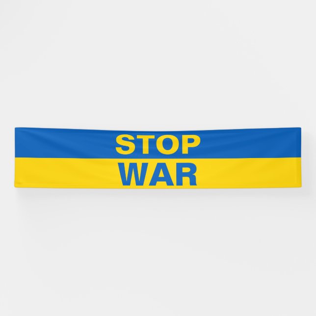 Stop War Ukraine Ukrainian Banner (Horizontal)