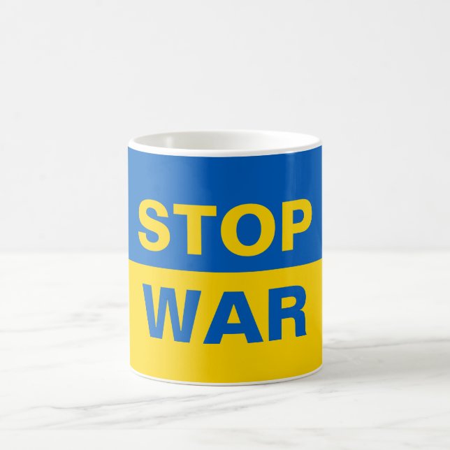 Stop War Ukraine Ukrainian Coffee Mug (Center)