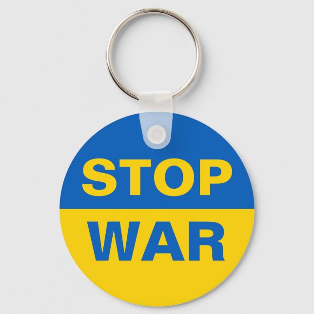 Stop War Ukraine Ukrainian Key Ring (Front)