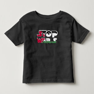 Stop Wars Palestine Flag text Typography design Toddler T-Shirt