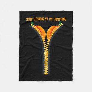 Stop watching my halloween pumpkin breasts fleece blanket